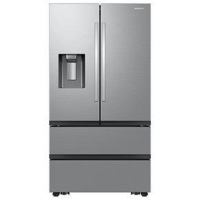 Samsung Counter-depth Mega Capacity 24.5-cu ft 4-Door Smart French Door Refrigerator with Dual Ice Maker, Water and Ice Dispenser (Fingerprint Resistant Stainless Steel) - Appliance Discount Outlet