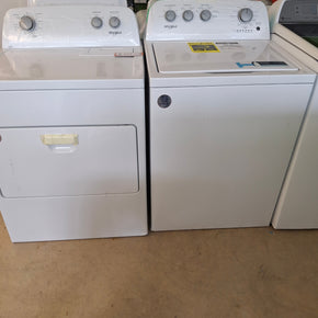 Whirlpool 3.9 cu. ft. High - Efficiency White Top Load Washing Machine with Soaking Cycles (4110 - R)Whirlpool 7.0 cu. ft. Electric Dryer with AutoDry Drying System in White (4114 - R)(set) - Appliance Discount Outlet