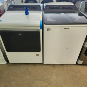 Whirlpool 4.7 cu. ft. High - Efficiency Top Load Washer and Dryer Set with Quick Wash - WTW5100HW - Appliance Discount Outlet