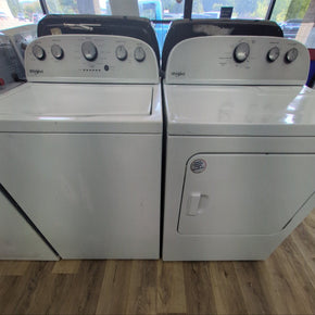 Whirlpool WTW5000DW3 4.3 cu. ft. Top Load Washer & Dryer Set with Deep Water Wash Option (4241 - 4314U) - Appliance Discount Outlet