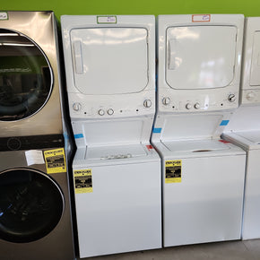 GE - 3.8 Cu. Ft. Stackable Top Load Washer and 5.9 Cu. Ft. Electric Dryer - White - Appliance Discount Outlet