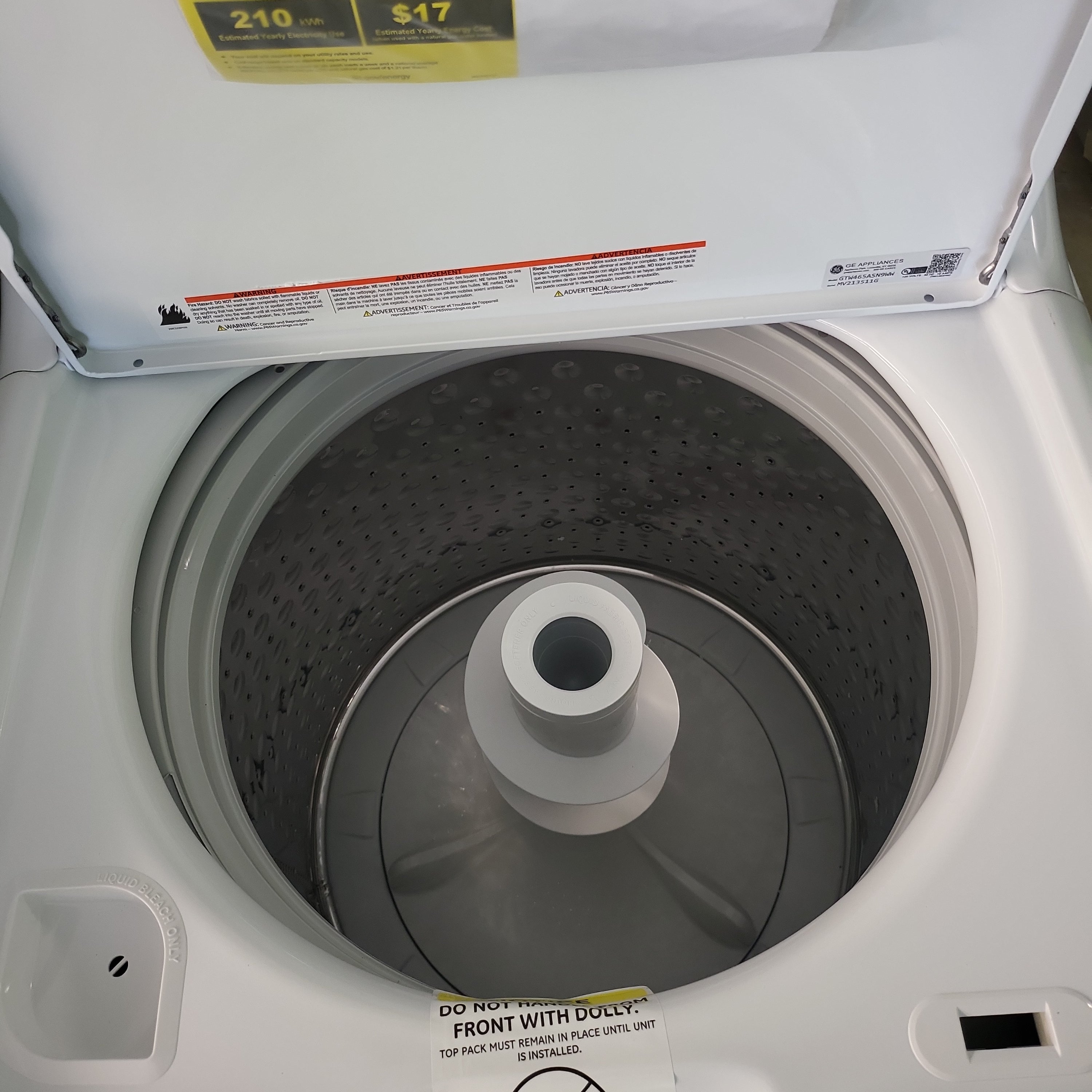 ge 4.5 cu ft high efficiency agitator top load washer