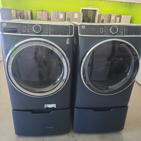 GE Sapphire Blue Front Load Washer Dryer Set (Used) GFW850SPNRS - GFD85ESPNRS - Appliance Discount Outlet