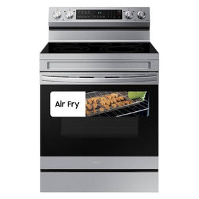 Samsung 30-in Smooth Surface 5 Elements 6.3-cu ft Self-Cleaning Air Fry Convection Oven Freestanding Electric Range (Fingerprint Resistant Stainless Steel) - Appliance Discount Outlet
