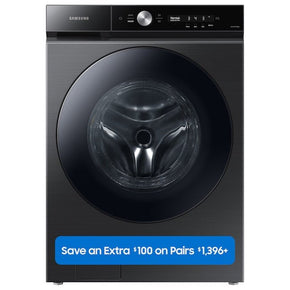 Samsung Bespoke 5.3-cu ft High Efficiency Stackable Steam Cycle Smart Front-Load Washer (Brushed Black) ENERGY STAR - Appliance Discount Outlet