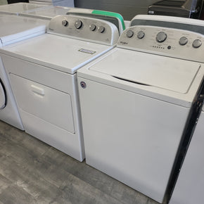 Whirlpool 4.3 cuft Washer Dryer Set WTW5000DW - WED49STBW (Used) - Appliance Discount Outlet