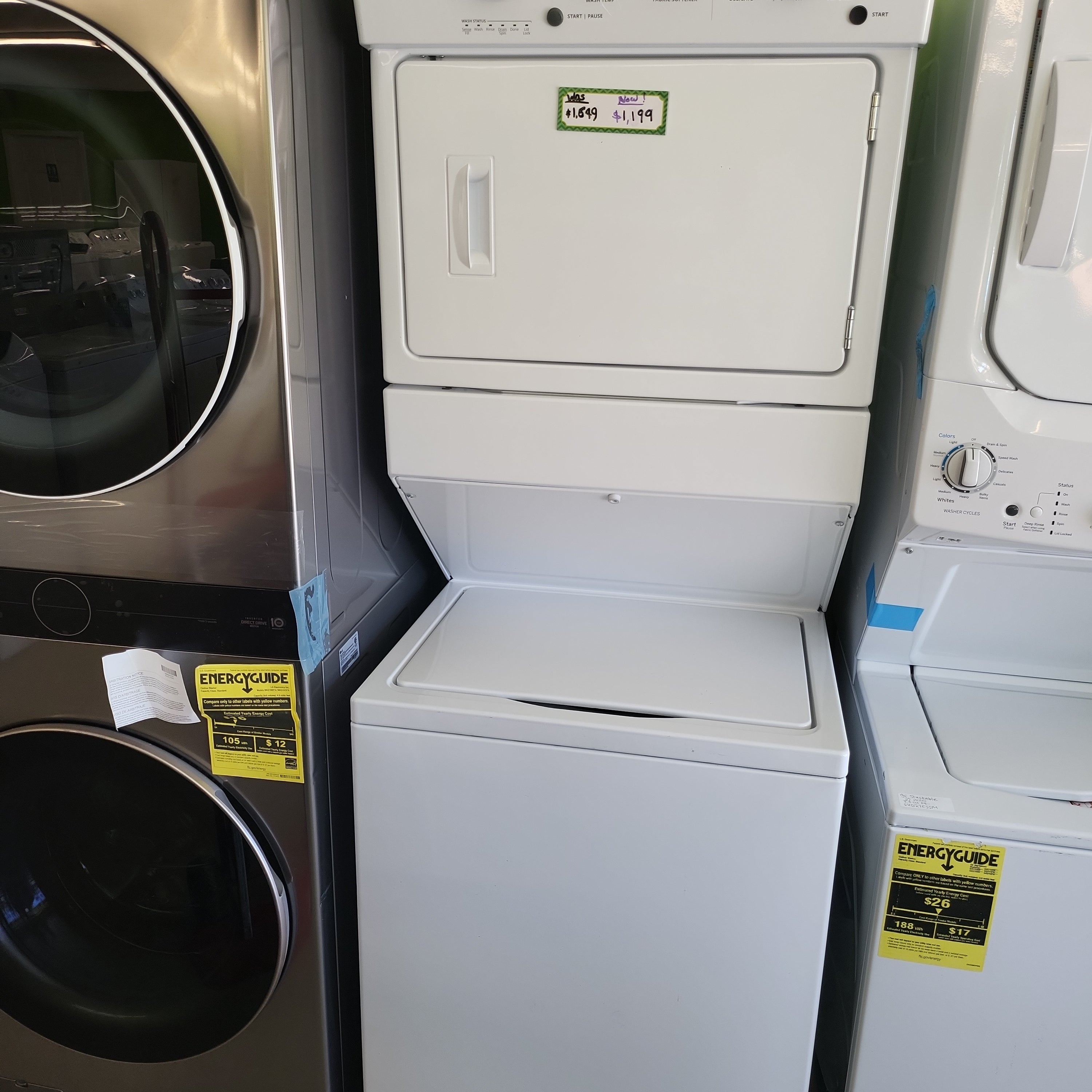 Whirlpool Stacked Washer Dryer Set Appliance Discount Outlet