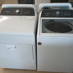 Whirlpool Top Load 2-in-1 Removable Agitator USED Washer & NEW Dryer Set WTW5057LW - WED5010LW - Appliance Discount Outlet